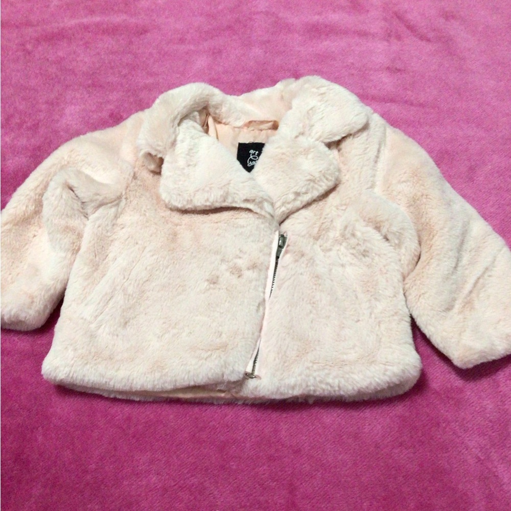New Pink Faux Fur Jacket